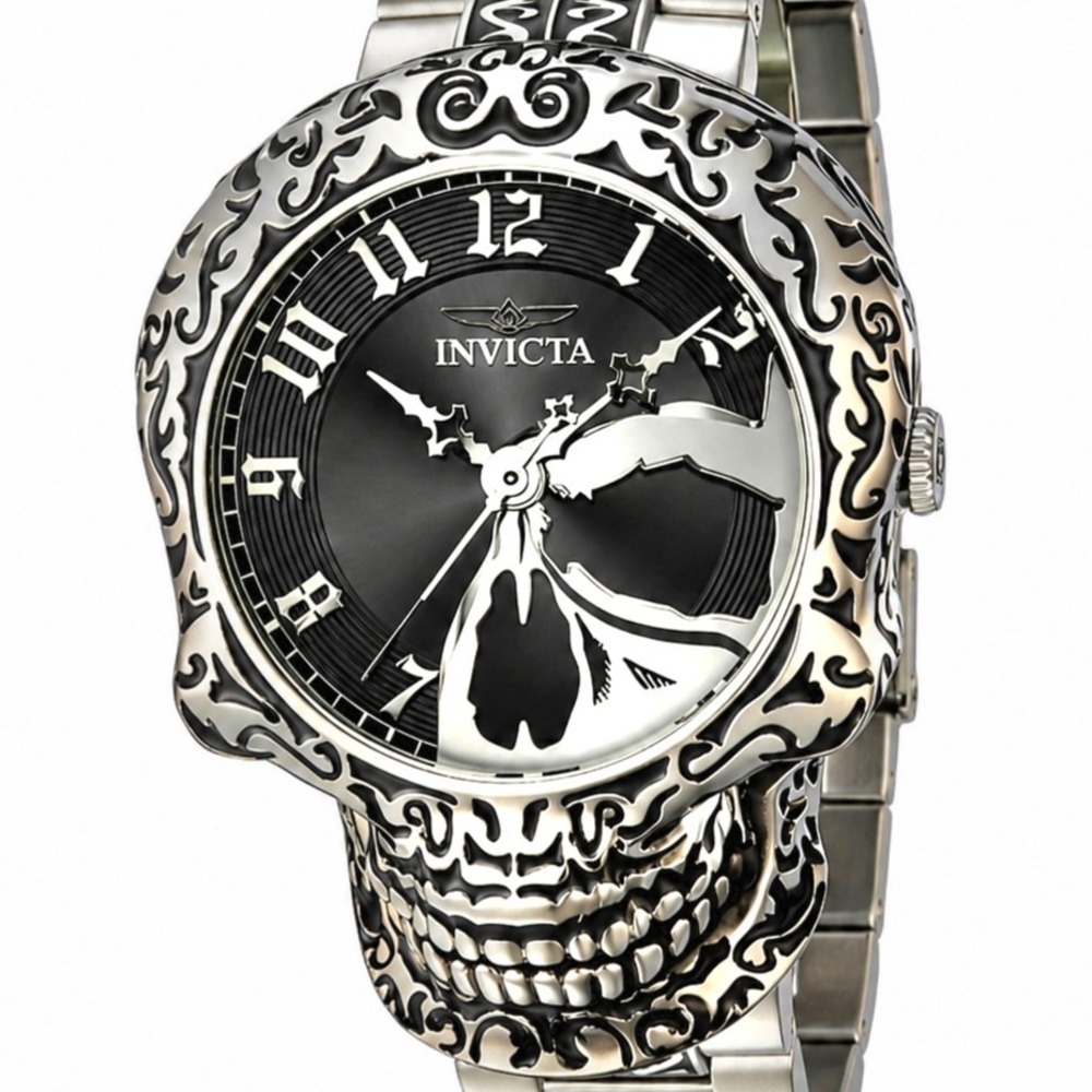 NEW Invicta Artist Skull Men's Watch - 50.5mm, Steel, Black (31907) #1048 - Picture 2 of 7